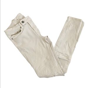 All Saints Off White Biker Fit Denim Jean